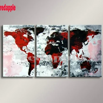 

DIY 3D Diamond Painting Cross Stitch world map pattern diamond Embroidery mosaic picture painting Rhinestone Needlework Kit 3pcs