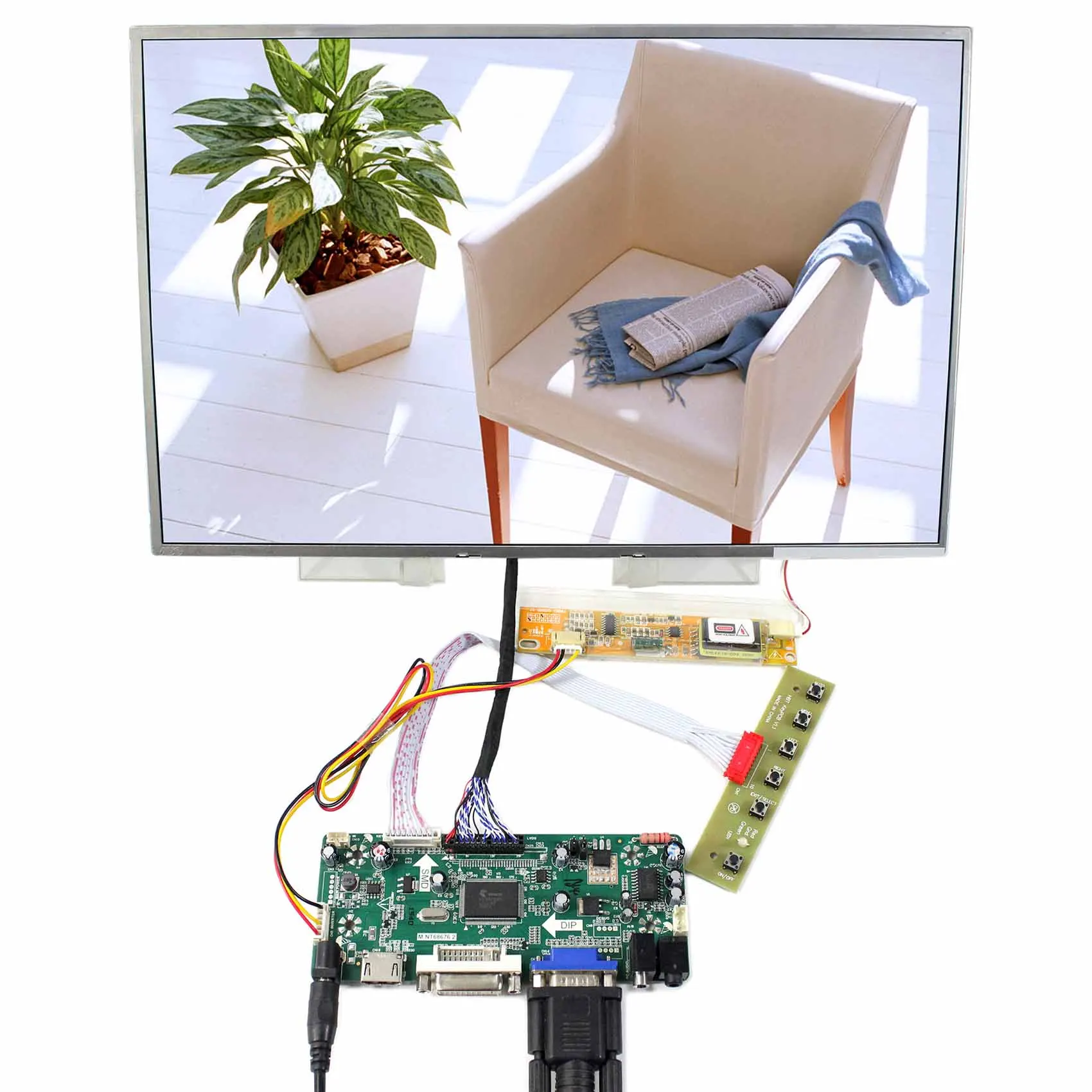 VGA M.NT68676 DVI TL A2 LCD Controller Board Driver kit for LP154WP1 HDMI