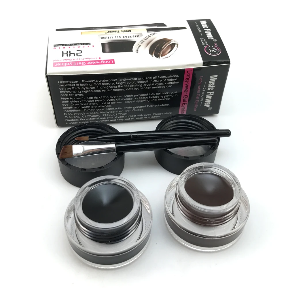 2 in 1 brown black gel eyeliner make up free shipping waterproof freeshipping cosmetics set font