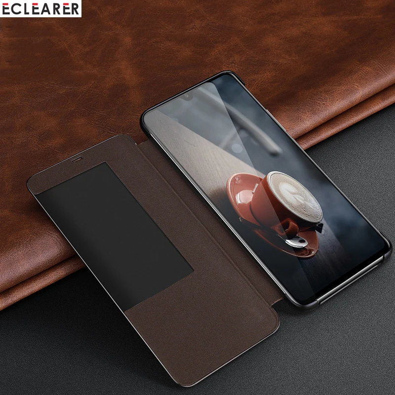 Умный флип чехол для Huawei Mate 20 Pro X 20X роскошный Винтажный из натуральной кожи с