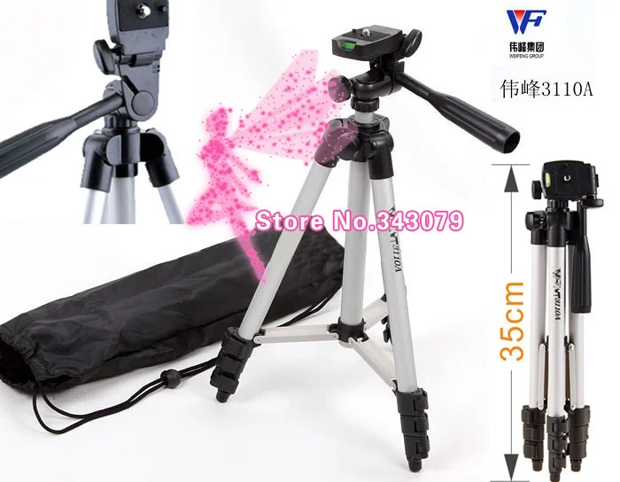 WT3110A Tripod With 3 Way HeadTripod for Nikon D7000 D80 D90 D3100 DSLR