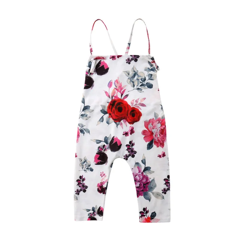 Sweet Newborn Infant Baby Girl Clothes Overalls Straight Print Long