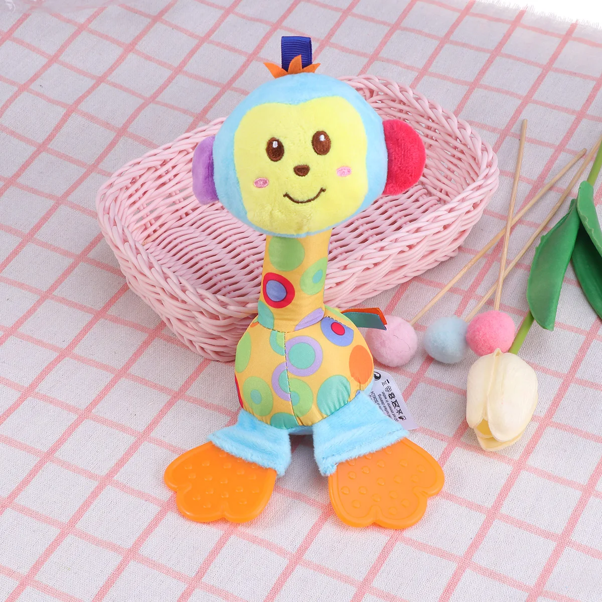 1pc Soft Adorable Hung on Me Pendant Lion Doll Hand Stick Baby Toy for Kids