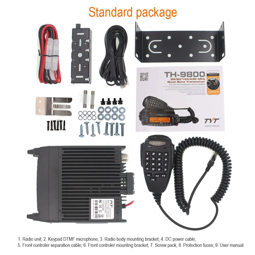 Latest version TYT TH-9800 50W Quad Band 29/50/144