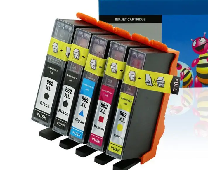 5 шт./компл. картридж с чернилами для HP 862 xlbk 862xlc 862xlm 862xly 862bk для HP Photosmart D5468/B8558 C5388 C309a /C309g B20 тонер powde