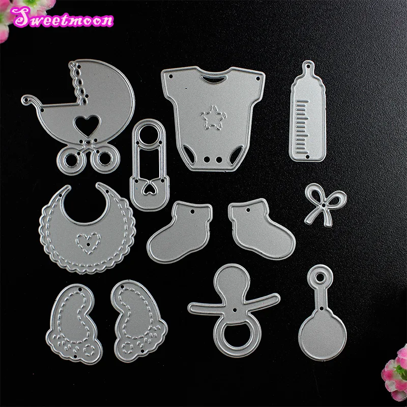 12pcs Newborn babies Suit Scrapbook Card Metal Die Cutting Dies For DIY