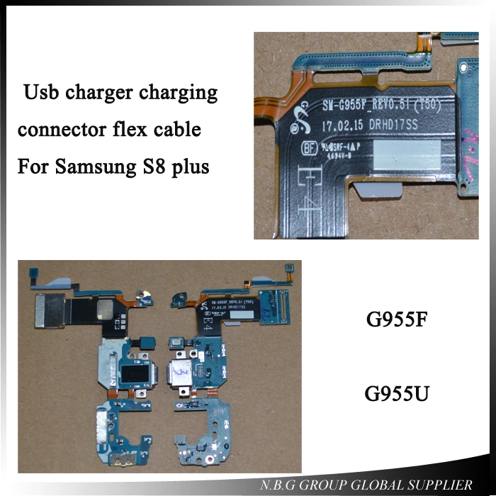 

100% New Original For Samsung Galaxy S8 plus G955F G955U usb charger charging connector flex cable Free Shipping