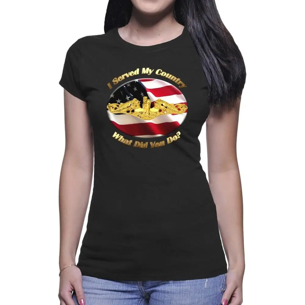 Navy Submariner I Served My Country 2019 New Short Sleeve Women Fashion Women T Shirts Round Neck Cotton T Shirt