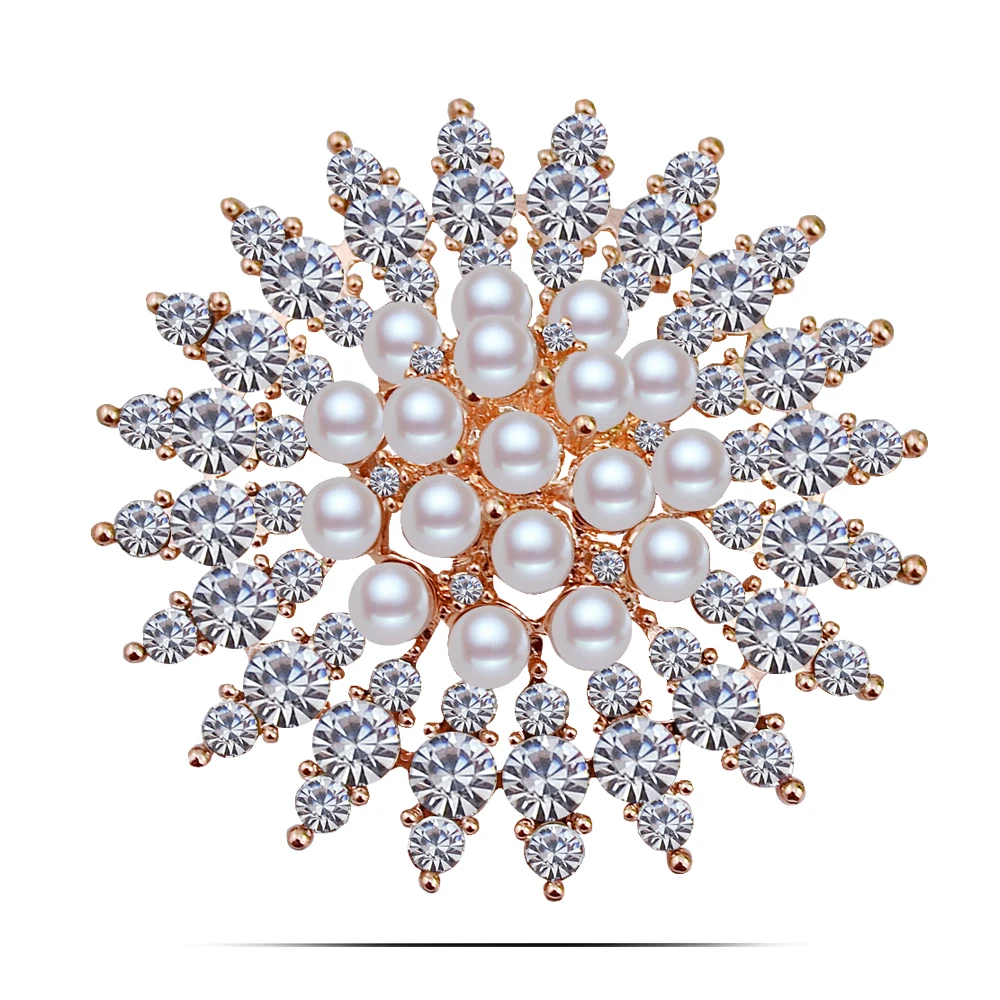 B290 Pearl Bridal Brooches For Women Gold And Silver Color Jewelry