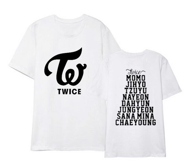 Kpop Twice All Member Name And Logo Printing Unisex T Shirt For Summer Once Supportive O Neck Short Sleeve T Shirt 9 Colors T Shirts Aliexpress