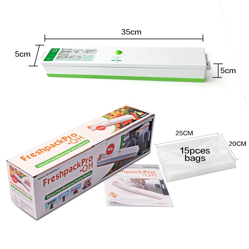  Kitchen Food Packaging Machine Vacuum Sealer Packer With 15pcs Saver Storage Bags 110V 220V Home El