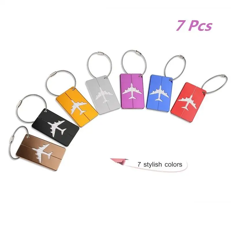 7pcs Novelty Air Plane Pattern Luggage Tag Baggage Handbag ID Tag Name ...