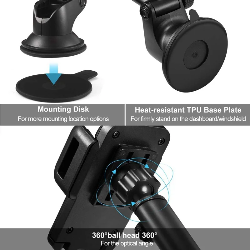 Universal Car Bracket Dashboard Car Holder Phone Mount Adjustable Windshield Holder Cradle with Strong Sticky Gel Pad            (15)