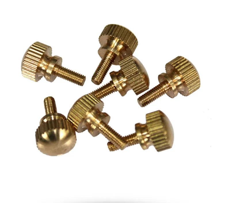 5pcs M6 brass knurled knob flat high head screws handle round head screw 8 20mm length bolts