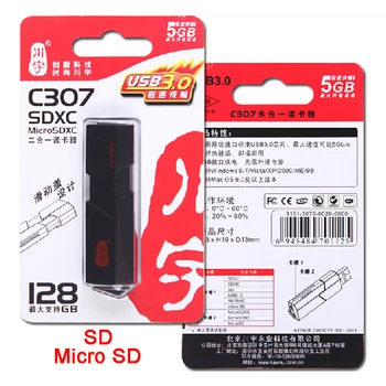 

C307 Super Speed 5Gbps USB 3.0 SD Micro SD SDXC TF Card Reader Adapter For SD Card MicroSD TF Card SDXC Micro SDHC up to 128GB
