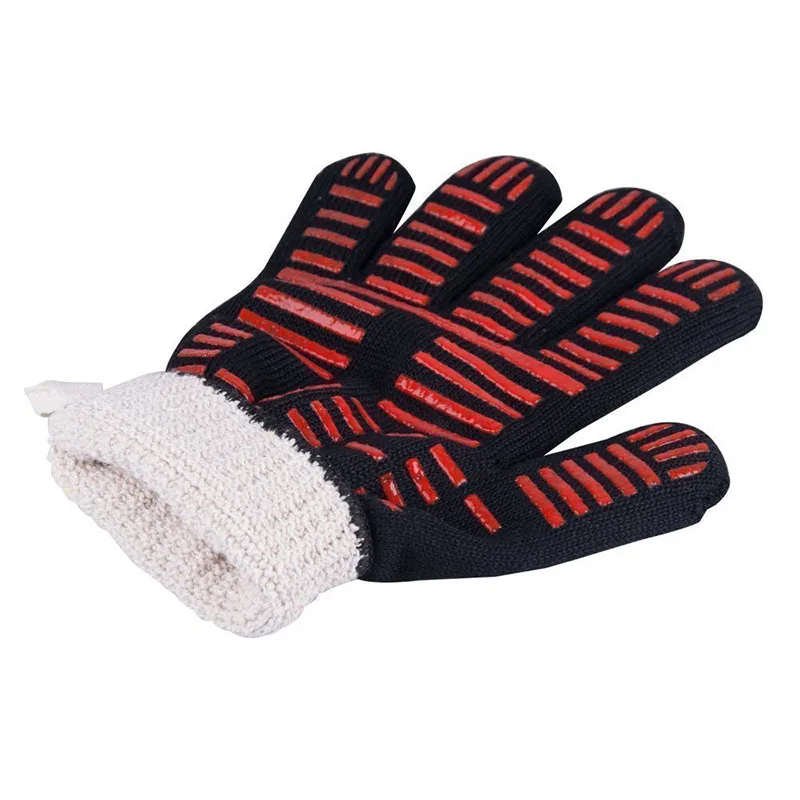 2pcs Silicone Cotton Oven Mitts Kitchen Gloves BBQ Cooking Glove Extreme Heat Resistant Thick Oven Gloves Kitchen Accessories