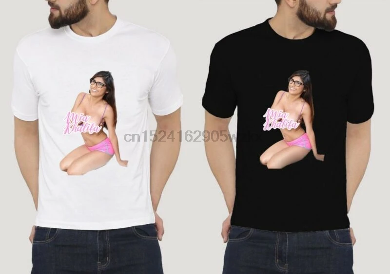 Женские футболки с принтом звезд Parody Mia Khalifa Prn размеры от S до 2Xl | Мужская одежда