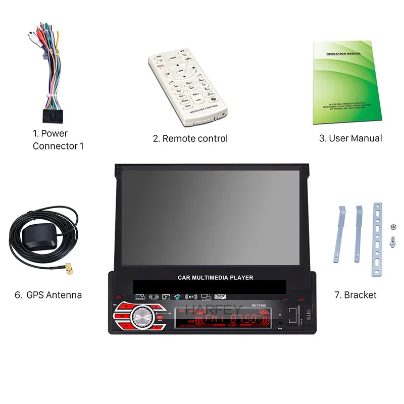 Discount Harfey Clearance 7" 1 Din head unit Auto Touchscreen Universal Car Radio GPS Multimedia Player Support DVD Player MP5 USB SD 1 Discount Harfey Clearance 7" 1 Din head unit Auto Touchscreen Universal Car Radio GPS Multimedia Player Support DVD Player MP5 USB SD 1