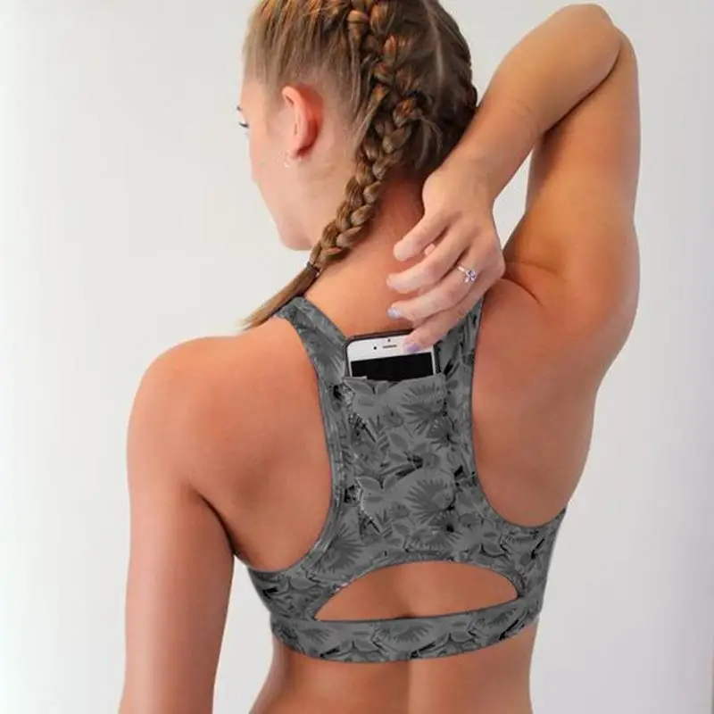 Woman's Pro Padded Compression Sports Bra Sportswear Spaghetti Strap Printed Yoga Bra Top Woman's Pro Padded Compression Sports Bra Sportswear Spaghetti Strap Printed Yoga Bra Top
