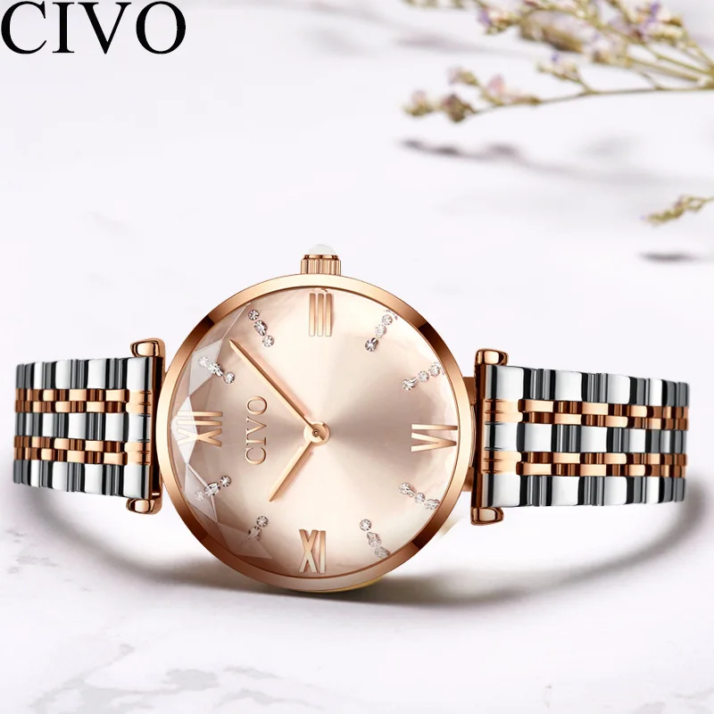 

CIVO Fashion Business Womens Watch Wateproof Stainless Steel Noble Watches High Quality Casual Wristwatch Relogio Feminino