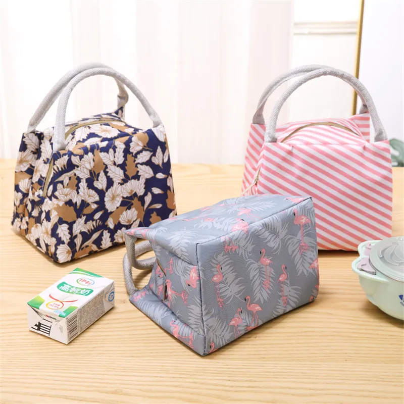 

Lunch Bag Students Lightweight Handle Bag Insulation Lunch Boxes Bag Cotton Flamingo Cactus Top Handle Bag Thermal Cooler