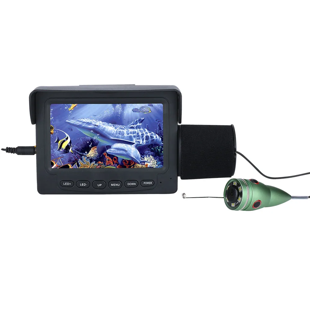 PDDHKK 4,3 ''дюймовый дисплей 1000 TVL подводная камера ночного видения для рыбалки 6 шт. светодиодный Белый свет 50 м кабель для подледной рыбалки