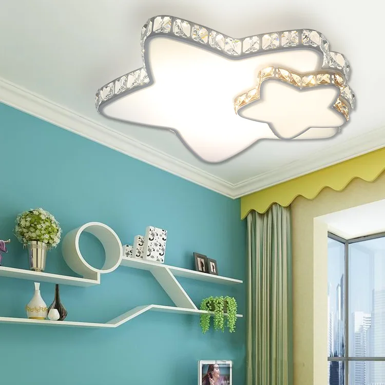 Us 94 02 26 Off Ultra Thin Led Crystal Bedroom Ceiling Lamp Modern Minimalist Boy Girl Children Room Lamp Stars Moon Lamps In Ceiling Lights From