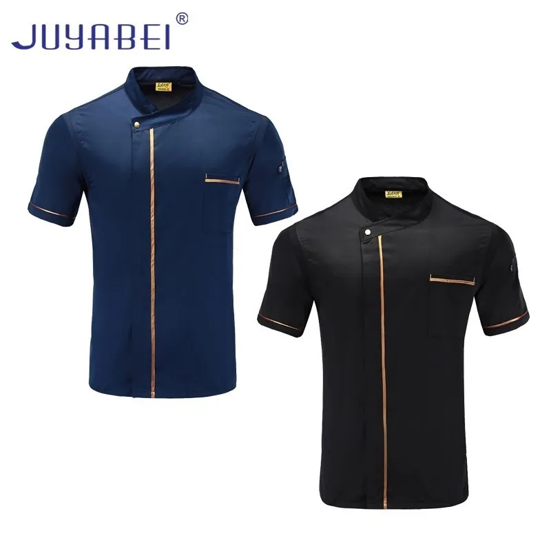 

High Quality Phnom Penh Short Sleeve Chef Cooking Jacket Summer Restaurant Hotel Chef Uniform Cafe Hair Salon Work Shirt Unisex