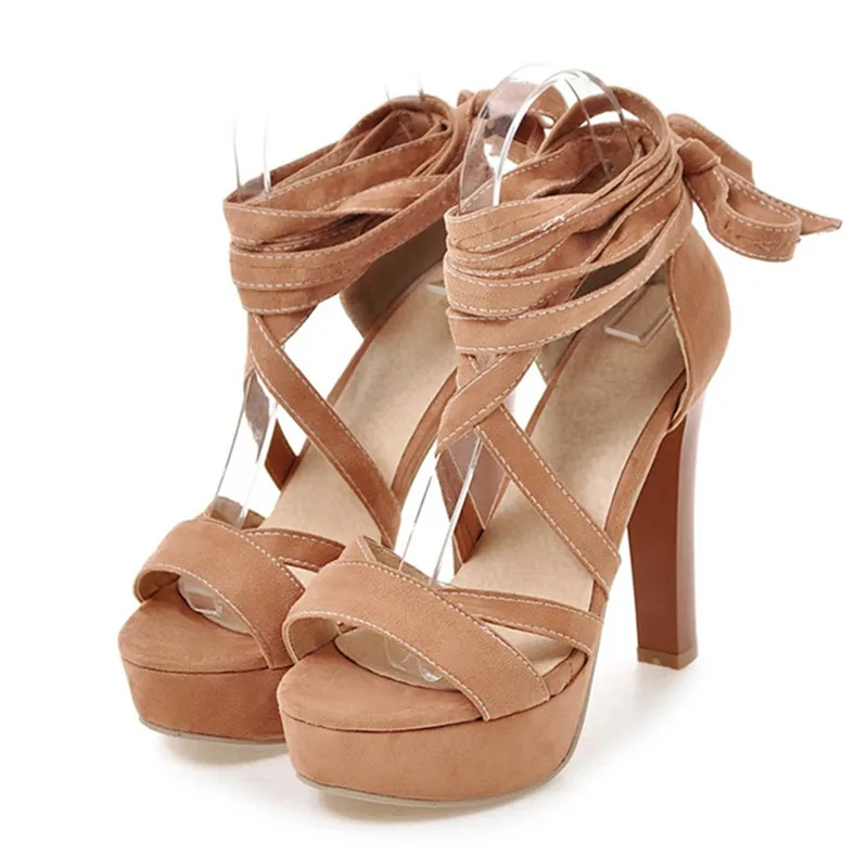 MORAZORA/Большие размеры 34–43 Женская мода Обувь на высоком каблуке сандалии пикантные летние на шнуровке свадебные туфли сплошной цвет свадебные туфли