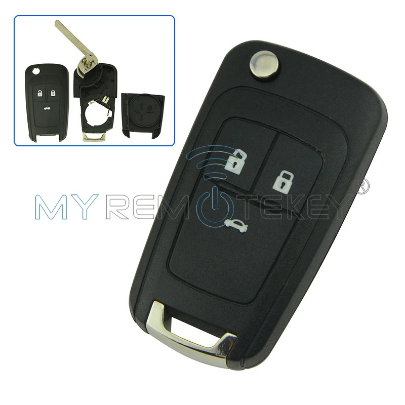 Флип-пульт дистанционного ключа автомобиля чехол 3 кнопки HU100 ключ лезвие для Buick и для Chevrolet Cruze складной Автомобильный ключ Remtekey