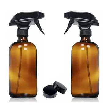 

2 X 500 Ml Portable Amber Glass Salon Spray Bottles Hair Cutting Large Empty Mist Sprayer Container Travel Refillable Bottle