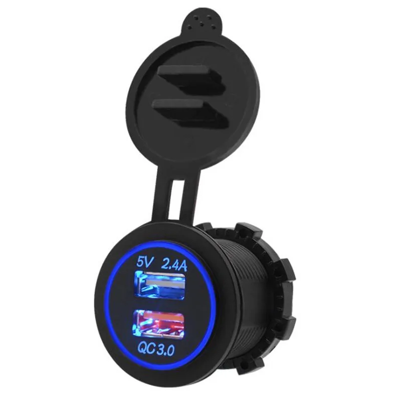 Автомобильное быстрое зарядное устройство QC 3 0 адаптер питания с двумя USB портами