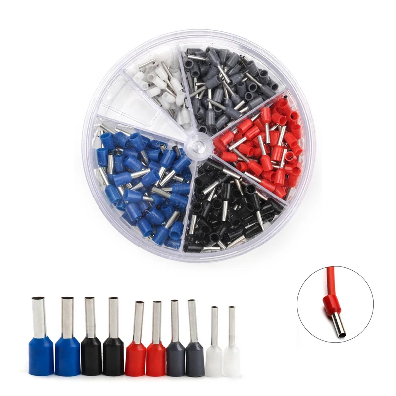 

400Pcs/lot Mixed-size Dual Bootlace Ferrule Set Electrical Crimp Crimper Cord Wire End Terminal Connectors Block AWG 20-12 Kit
