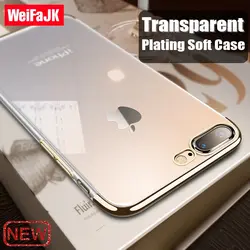 Weifajk покрытие прозрачный чехол на для iPhone 6 6S 7 силиконовый прозрачный ТПУ мягкий чехол на iPhone 7 плюс 8 х чехол 6 Coque