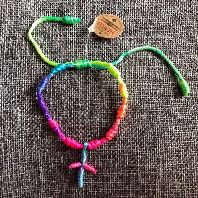 rainbow color decenarios rosary bracelet,. Decenarios rope