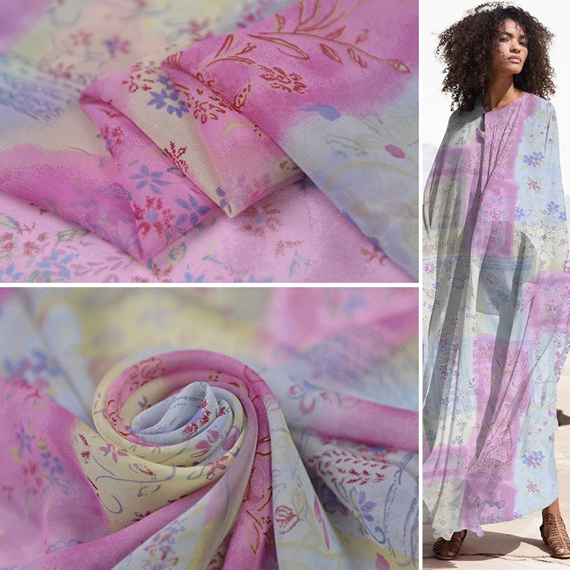 

Super good-looking Georgette Silk Fabric / 114 cm wide / 9 mm / 100% silk / light and beautiful