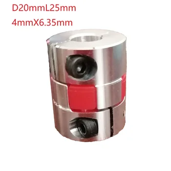 

1pcs 4x6.35 D20L25 Aluminium Shaft Plum blossom Coupling Motor Connector Flexible shaft