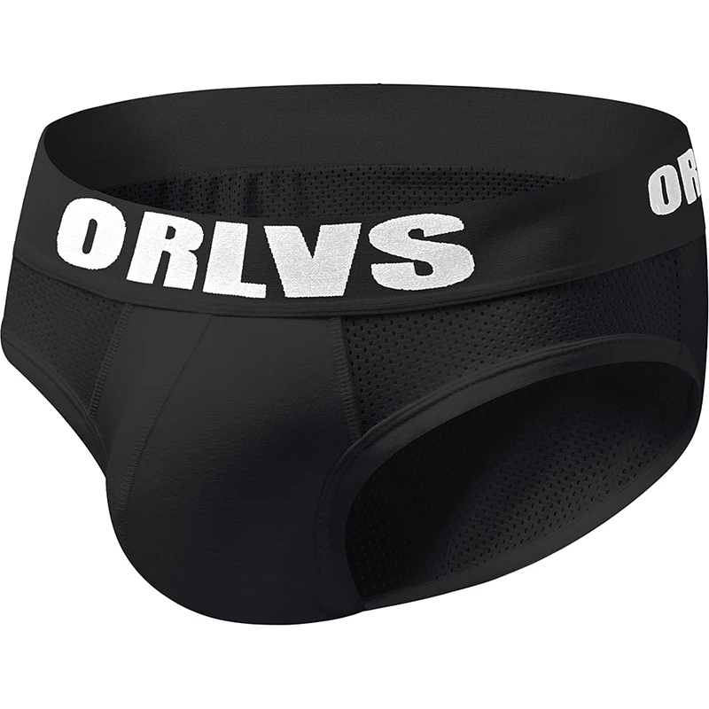 

ORLVS Brand Men Underwear Male Sexy Briefs Men Cotton Fabric Hollow Design Mesh Quick Dry Breathable Men Underpants