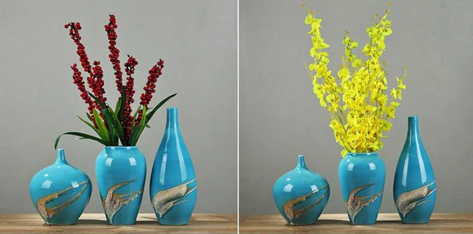 Современные Цзиндэчжэнь роскошные керамические вазы ручной работы синий большой украшение для ваз домашнего интерьера ремесло свадебные подарки
