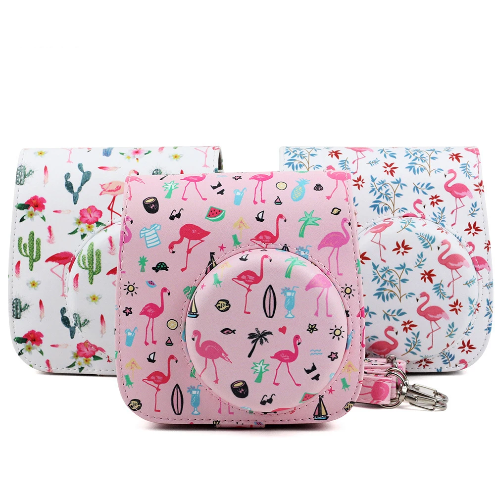 Newly Flamingo Case PU Pouch Camera Bags With Strap Protector Cover For Fujifilm Instax Mini 8/8+/9 camera : image Newly Flamingo Case PU Pouch Camera Bags With Strap Protector Cover For Fujifilm Instax Mini 8/8+/9 camera