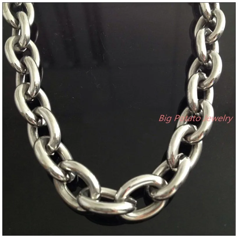 8 40 Huge Heavy Jewelry Men s 316L Stainless Steel Silver Big O Link Chain Necklace