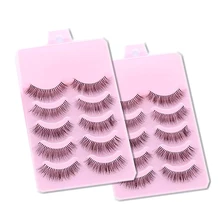 5 пар натуральные Редкие крестовые ресницы для наращивания макияжа Длинные Накладные инструменты для ресниц