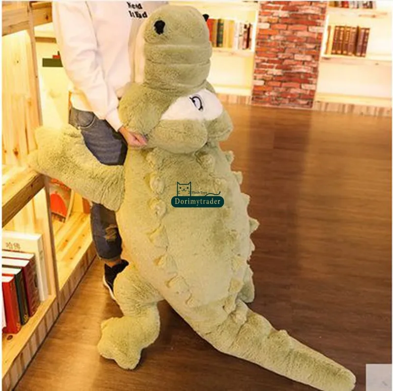 Dorimytrader 200cm Huge Cute Simulated Animal  Crocodile Stuffed Pillow Cushion Big Cartoon Alligator Plush Toy Kids Doll Present DY60155(4)