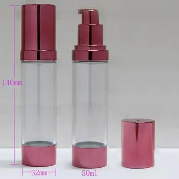 

30pcs 50ml 50cc Empty Airless pump bottle Red Cosmetic emulsion Bottles vacuum lotion bottle Free shipping