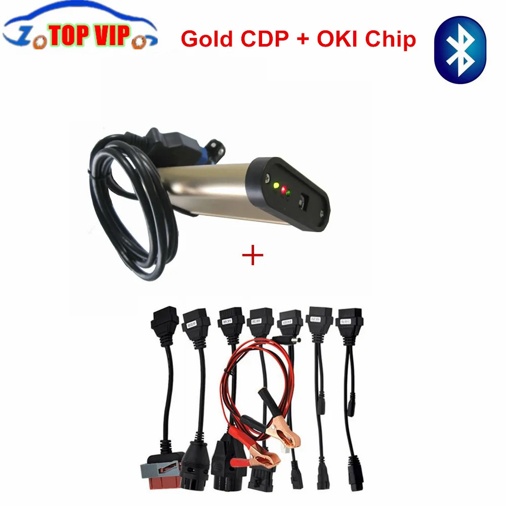 Prix pour 2017 Or TCS CDP Avec bluetooth + OKI puce 2015 R1 Date TCS CDP Pro + ensemble Complet 8 câbles de voiture auto outil de diagnostic OBD2 Scanner Prix pour 2017 Or TCS CDP Avec bluetooth + OKI puce 2015 R1 Date TCS CDP Pro + ensemble Complet 8 câbles de voiture auto outil de diagnostic OBD2 Scanner