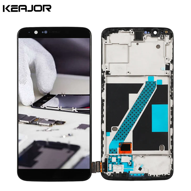 

Screen with Frame For Oneplus 5T Display Screen Tested AAA Lcd Touch Screen Replacement For For Oneplus 5T 6.01inch