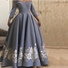 Новое поступление с длинным рукавом Вечерние платья цвета слоновой кости с кружевной аппликацией вечерние длинное платье; Robe de soiree Abiye официальное платье