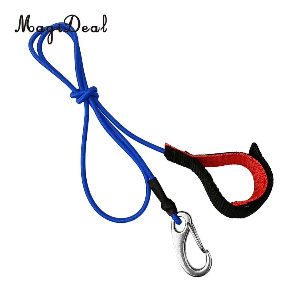 Durable Strong Elastic Kayak SUP Paddle Leash Canoe Boat Fishing Rod Holder Safety Lanyard with Carabiner Clip - Various Colors