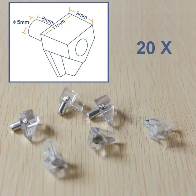 Buy 20 pcs cupboard shelf support peg stud pin
