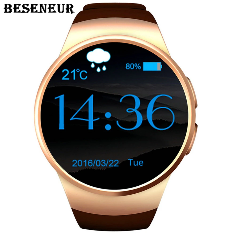 kw18 2g smart watch with sim card sync bluetooth 4.0 for ios android black
